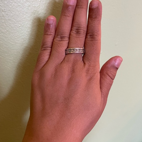 Vintage Greek Key Pattern Gold and Silver Jewelry Set - Picture 10 of 11